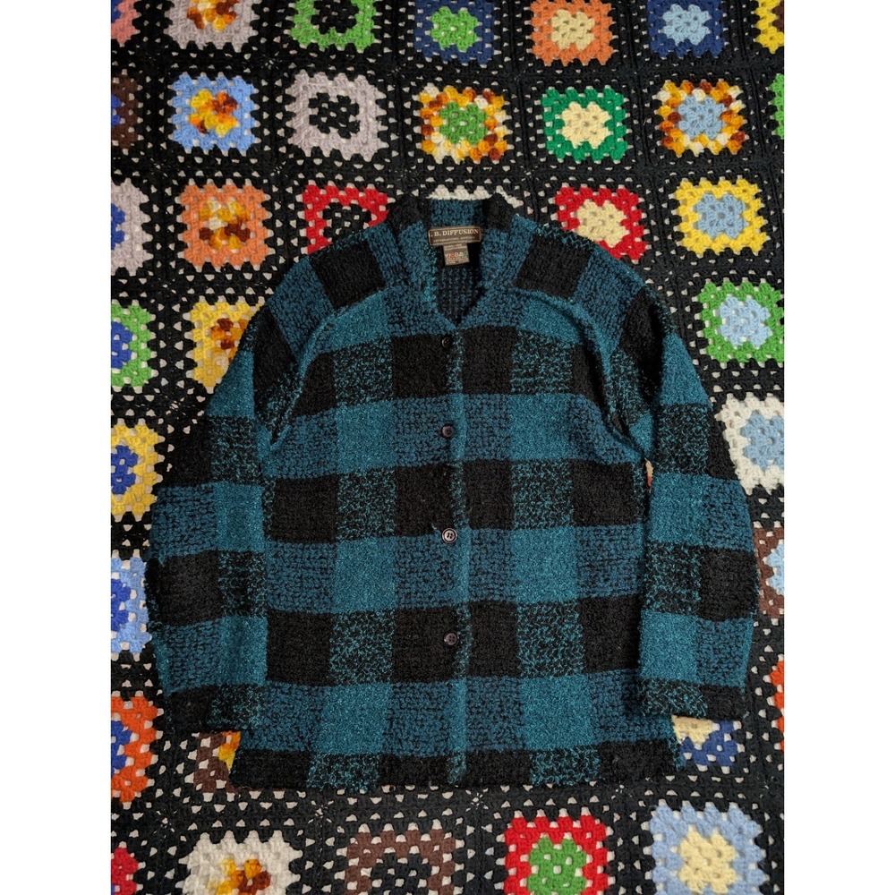 Vintage I.B. Diffusion Cardigan Sweater 1990's Wool Blend Women's Large